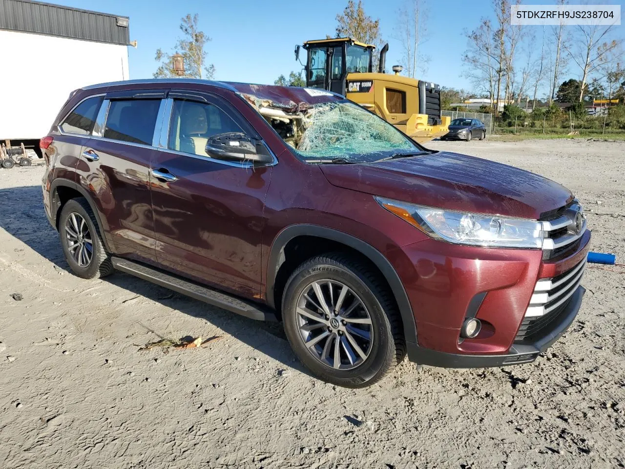 2018 Toyota Highlander Se VIN: 5TDKZRFH9JS238704 Lot: 74180764