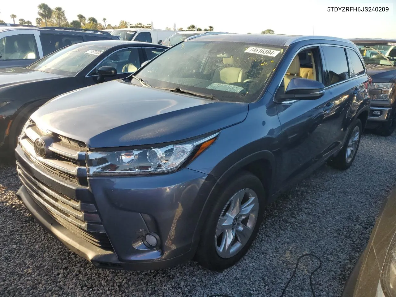 2018 Toyota Highlander Limited VIN: 5TDYZRFH6JS240209 Lot: 74616394