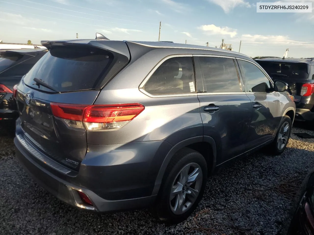 2018 Toyota Highlander Limited VIN: 5TDYZRFH6JS240209 Lot: 74616394