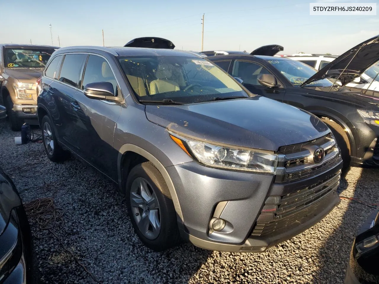 2018 Toyota Highlander Limited VIN: 5TDYZRFH6JS240209 Lot: 74616394