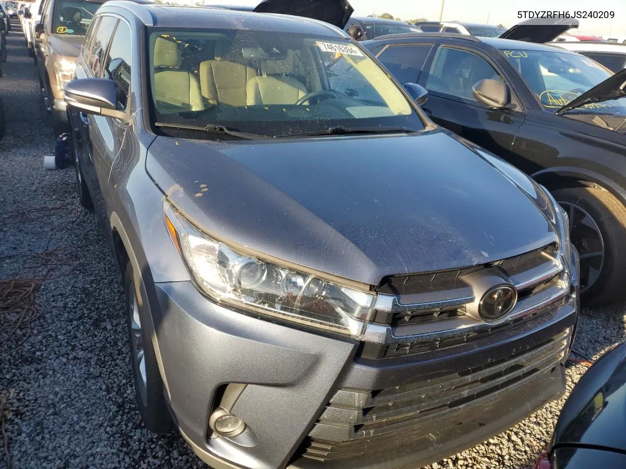 2018 Toyota Highlander Limited VIN: 5TDYZRFH6JS240209 Lot: 74616394