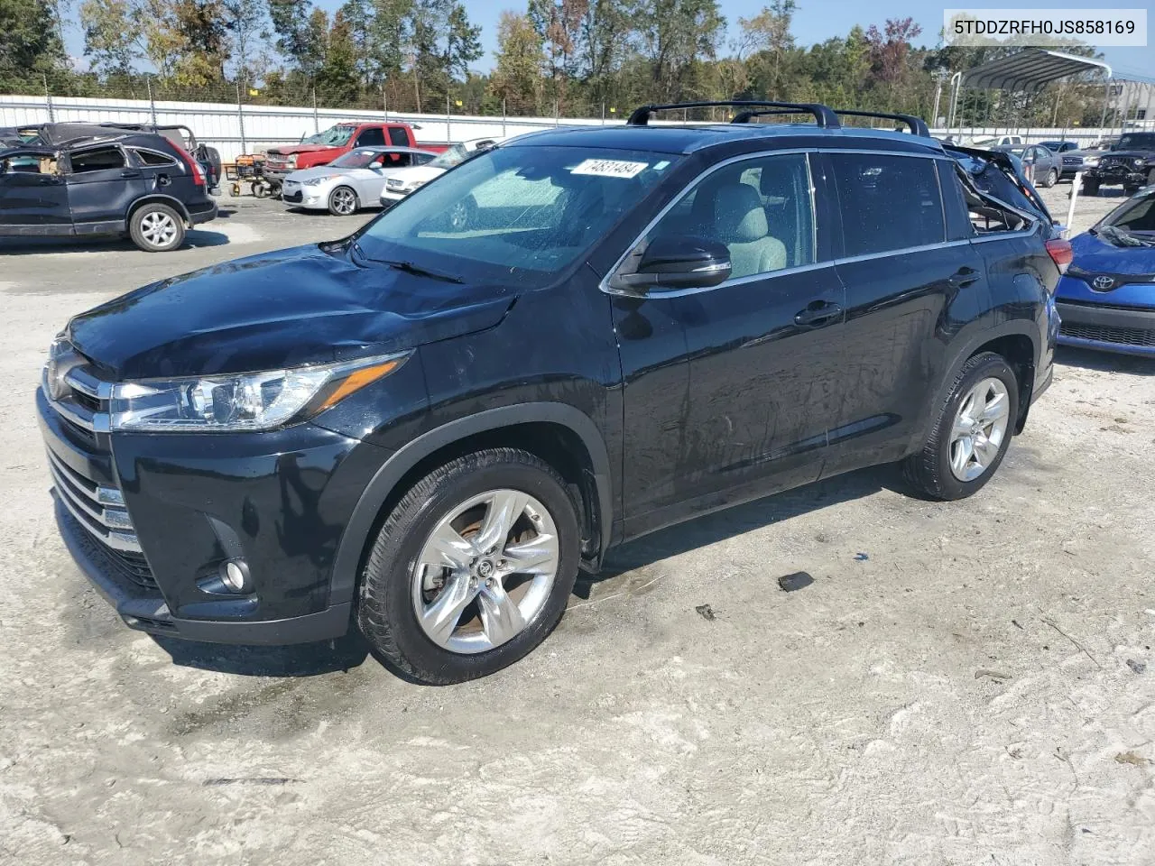 2018 Toyota Highlander Limited VIN: 5TDDZRFH0JS858169 Lot: 74831484