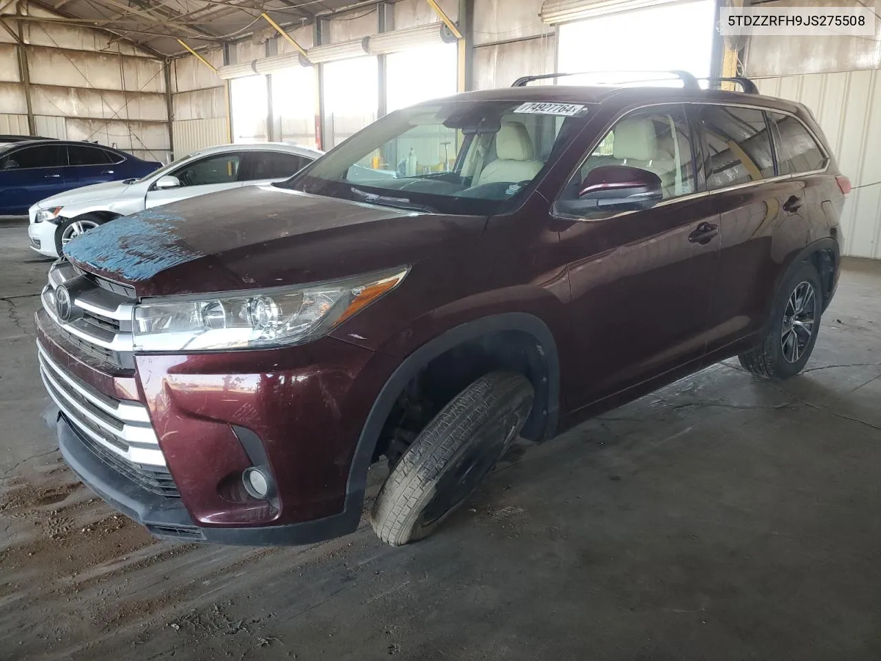 2018 Toyota Highlander Le VIN: 5TDZZRFH9JS275508 Lot: 74927764