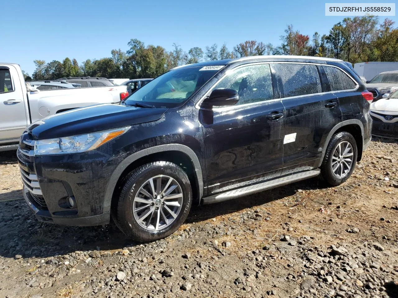 2018 Toyota Highlander Se VIN: 5TDJZRFH1JS558529 Lot: 74968494