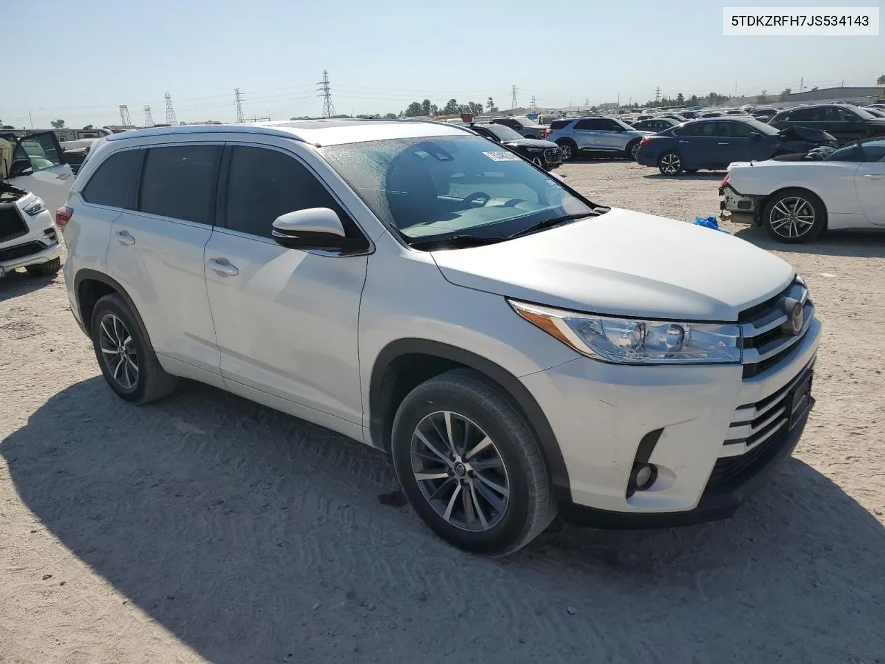 2018 Toyota Highlander Se VIN: 5TDKZRFH7JS534143 Lot: 75348224