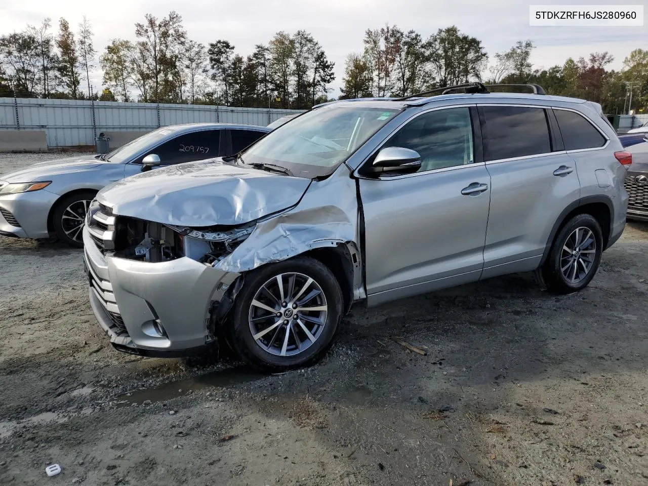 2018 Toyota Highlander Se VIN: 5TDKZRFH6JS280960 Lot: 76397224