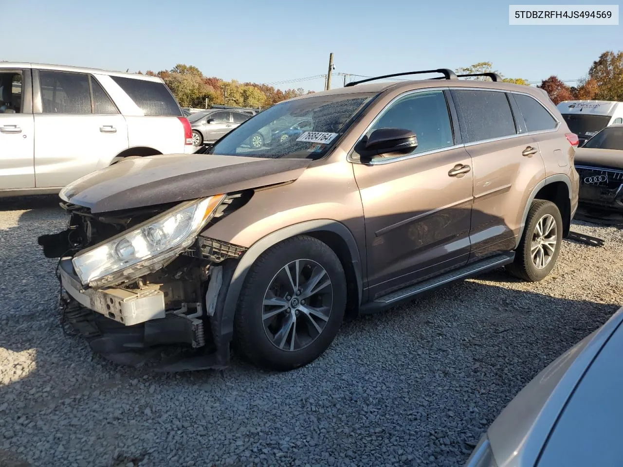 5TDBZRFH4JS494569 2018 Toyota Highlander Le