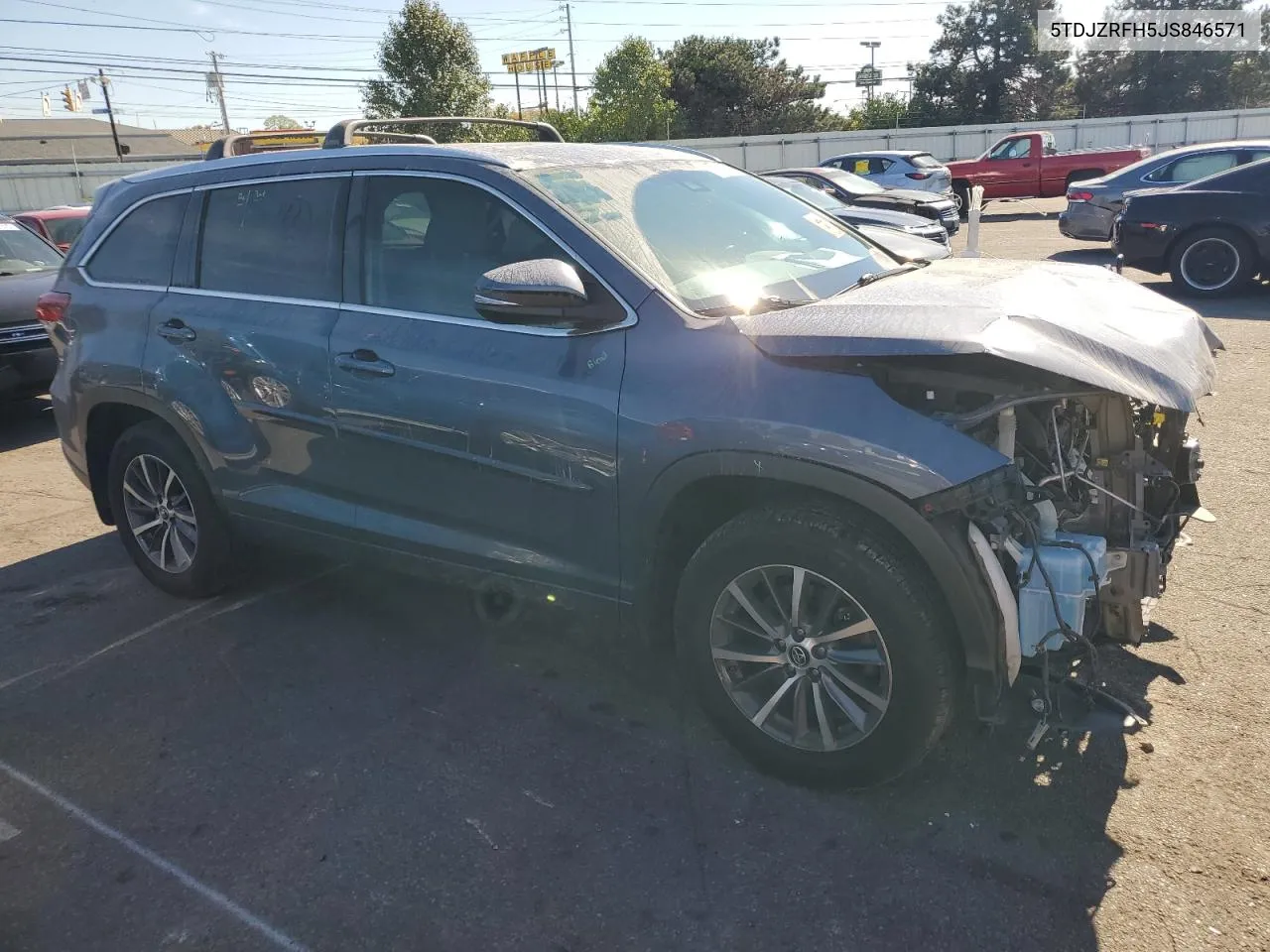 2018 Toyota Highlander Se VIN: 5TDJZRFH5JS846571 Lot: 77011784