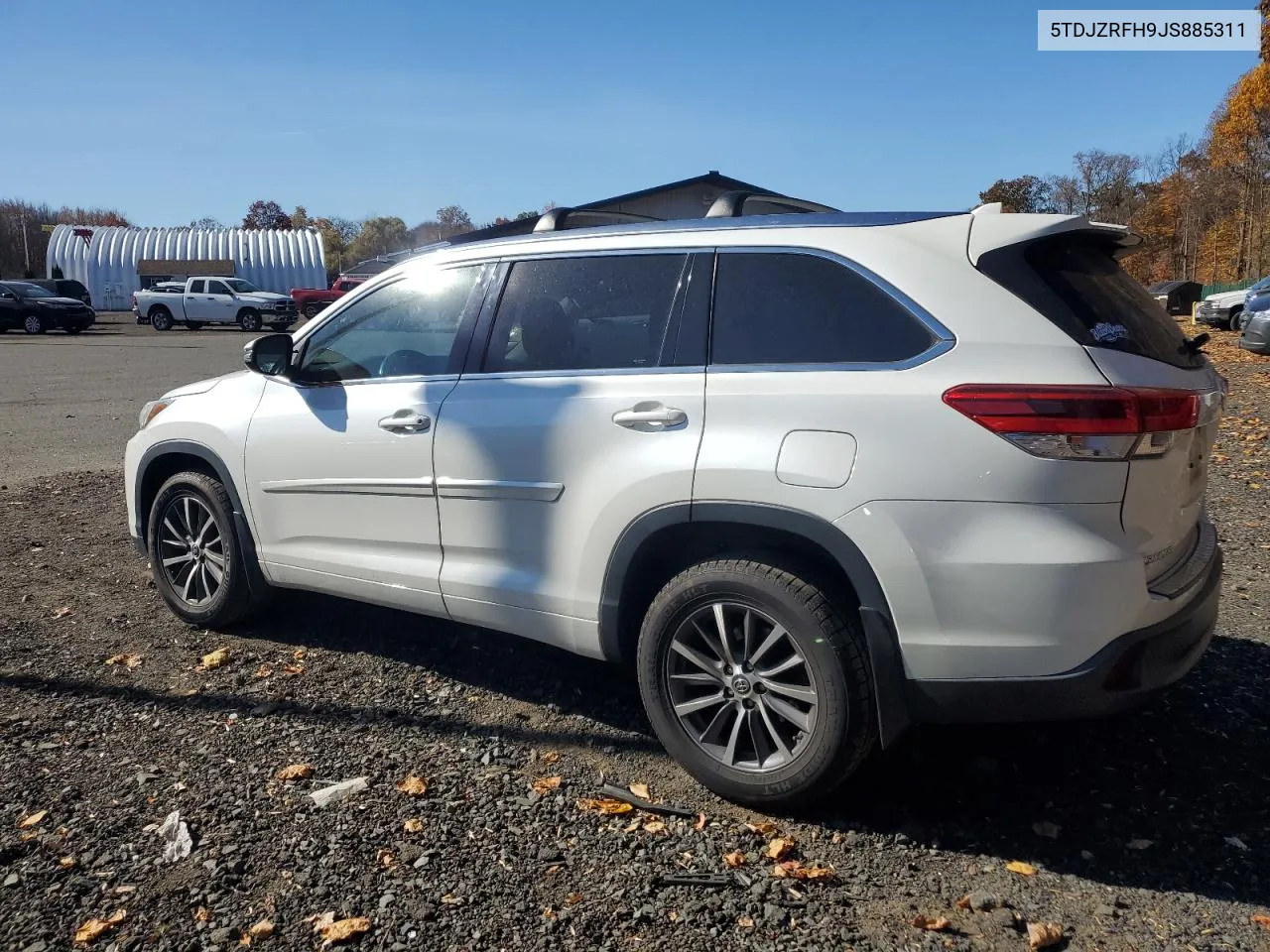 2018 Toyota Highlander Se VIN: 5TDJZRFH9JS885311 Lot: 77415534