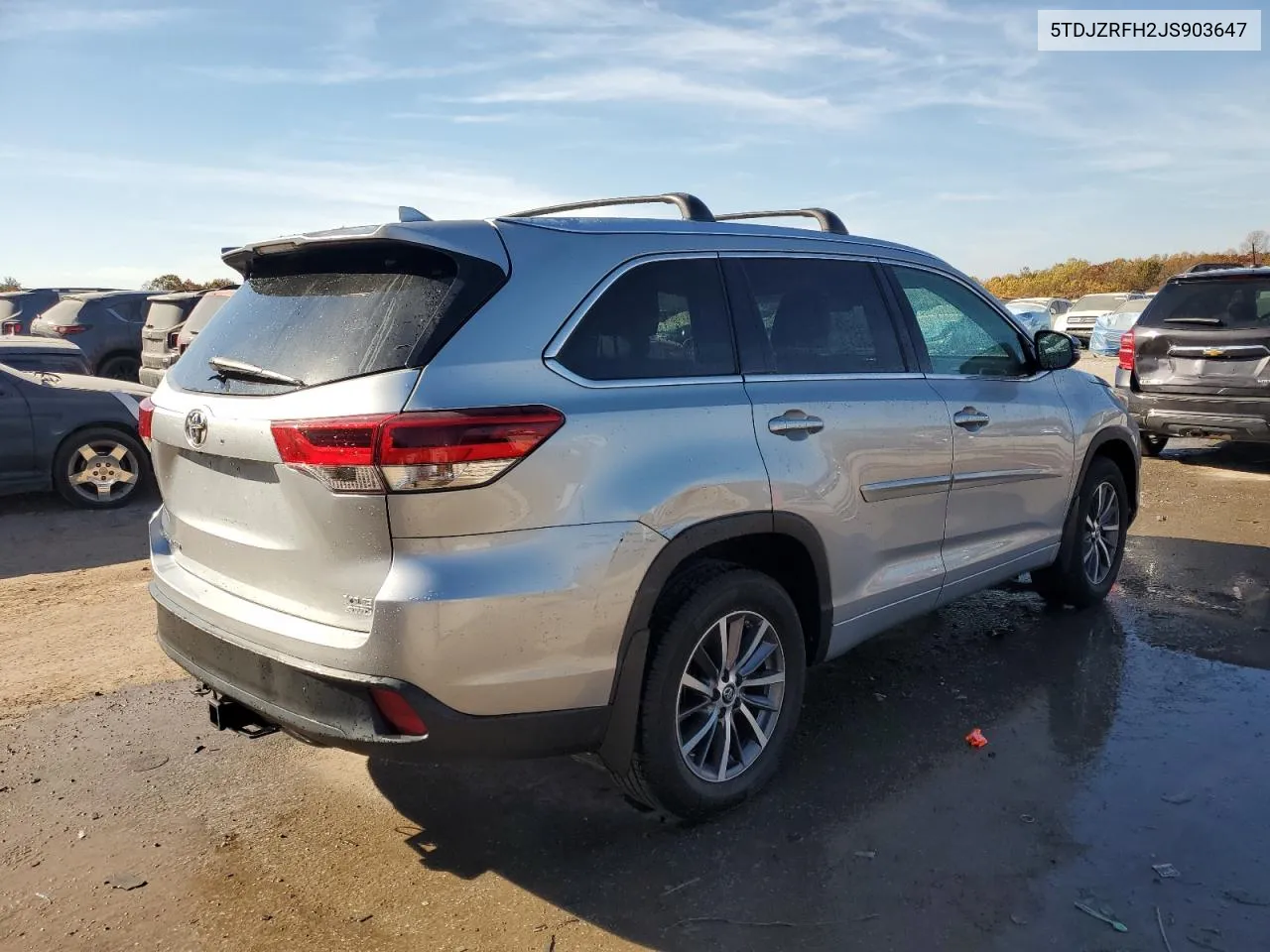 2018 Toyota Highlander Se VIN: 5TDJZRFH2JS903647 Lot: 77782234