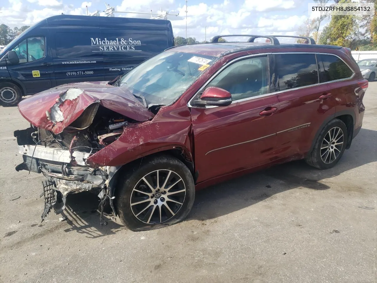 2018 Toyota Highlander Se VIN: 5TDJZRFH8JS854132 Lot: 77787574