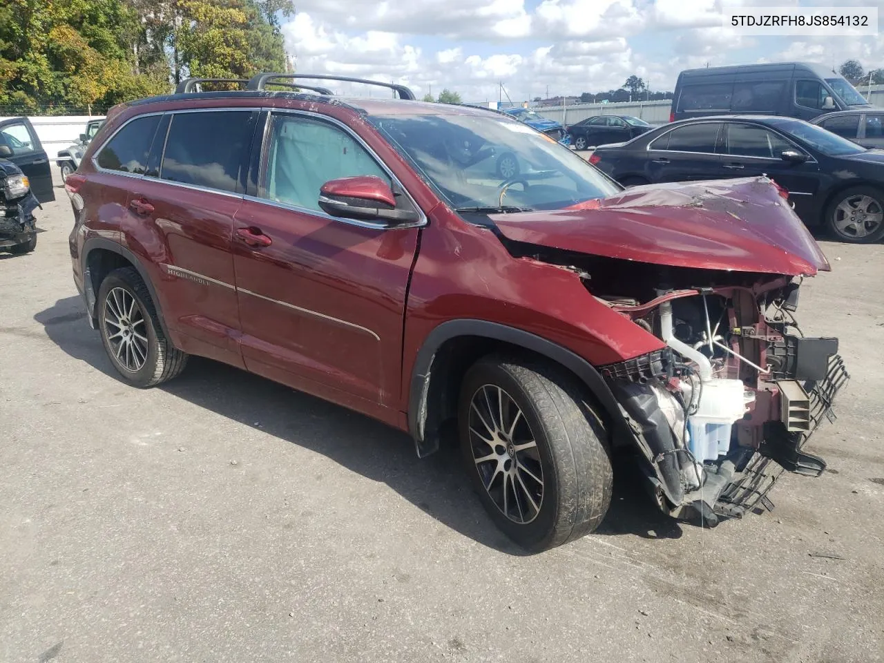 2018 Toyota Highlander Se VIN: 5TDJZRFH8JS854132 Lot: 77787574