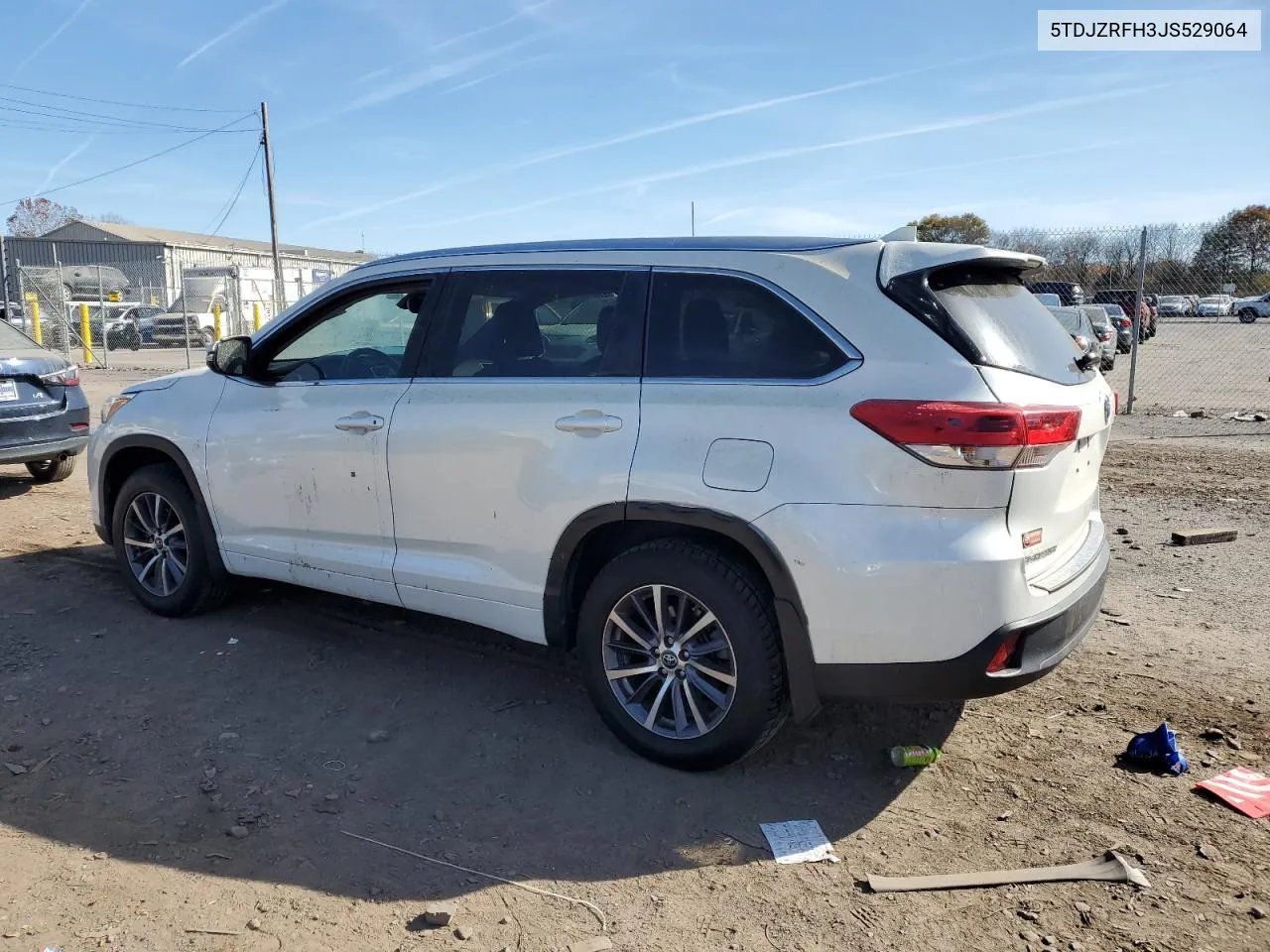 2018 Toyota Highlander Se VIN: 5TDJZRFH3JS529064 Lot: 78000714