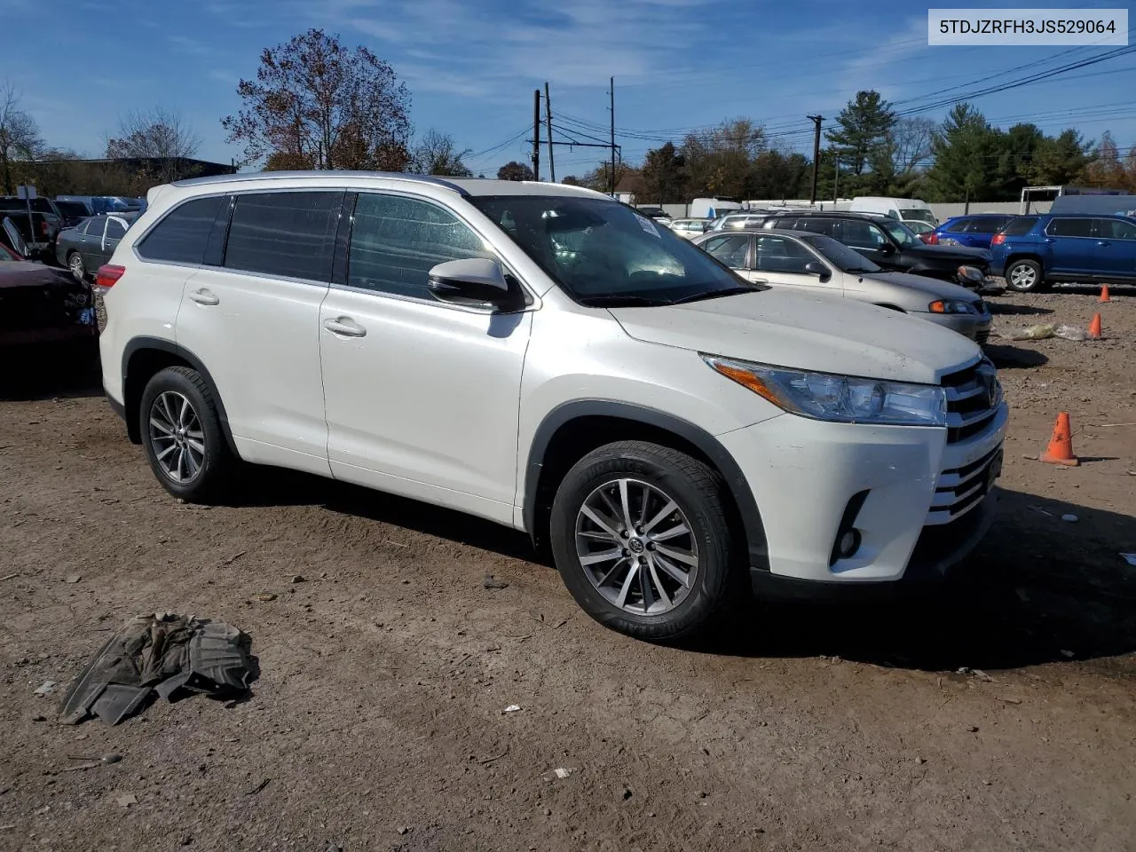 2018 Toyota Highlander Se VIN: 5TDJZRFH3JS529064 Lot: 78000714