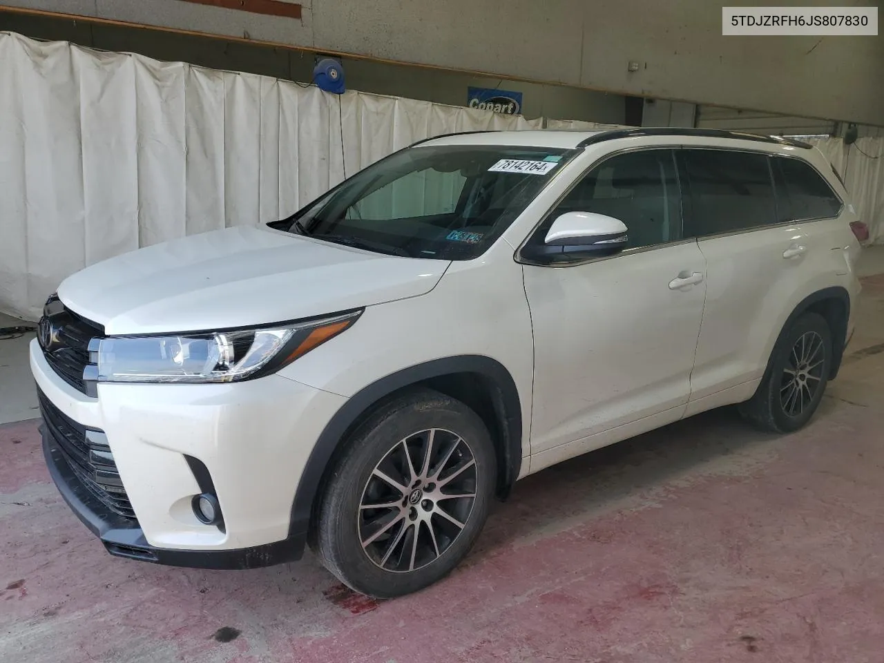 2018 Toyota Highlander Se VIN: 5TDJZRFH6JS807830 Lot: 78142164