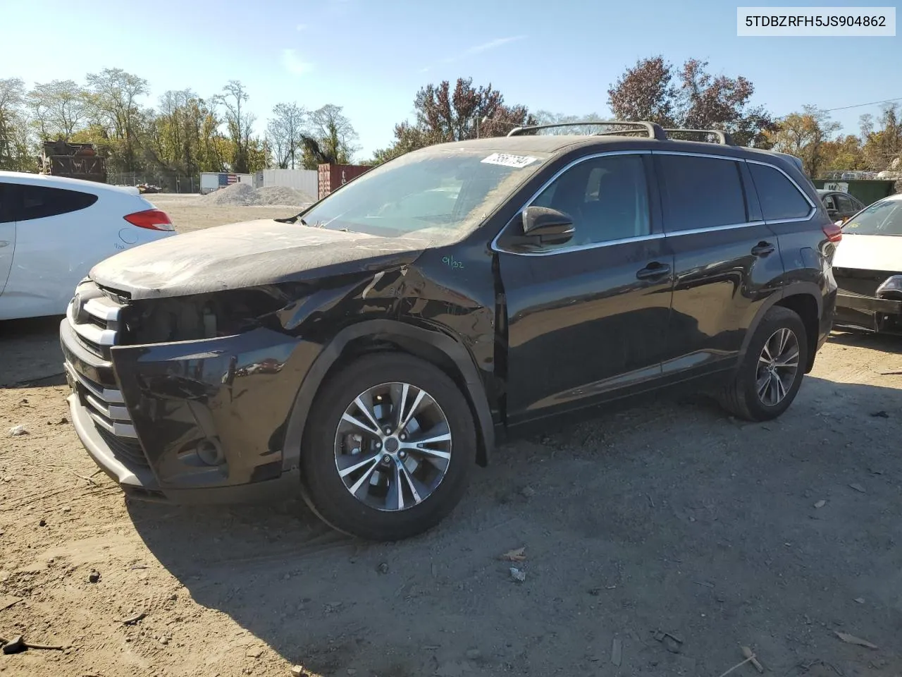 2018 Toyota Highlander Le VIN: 5TDBZRFH5JS904862 Lot: 78567794