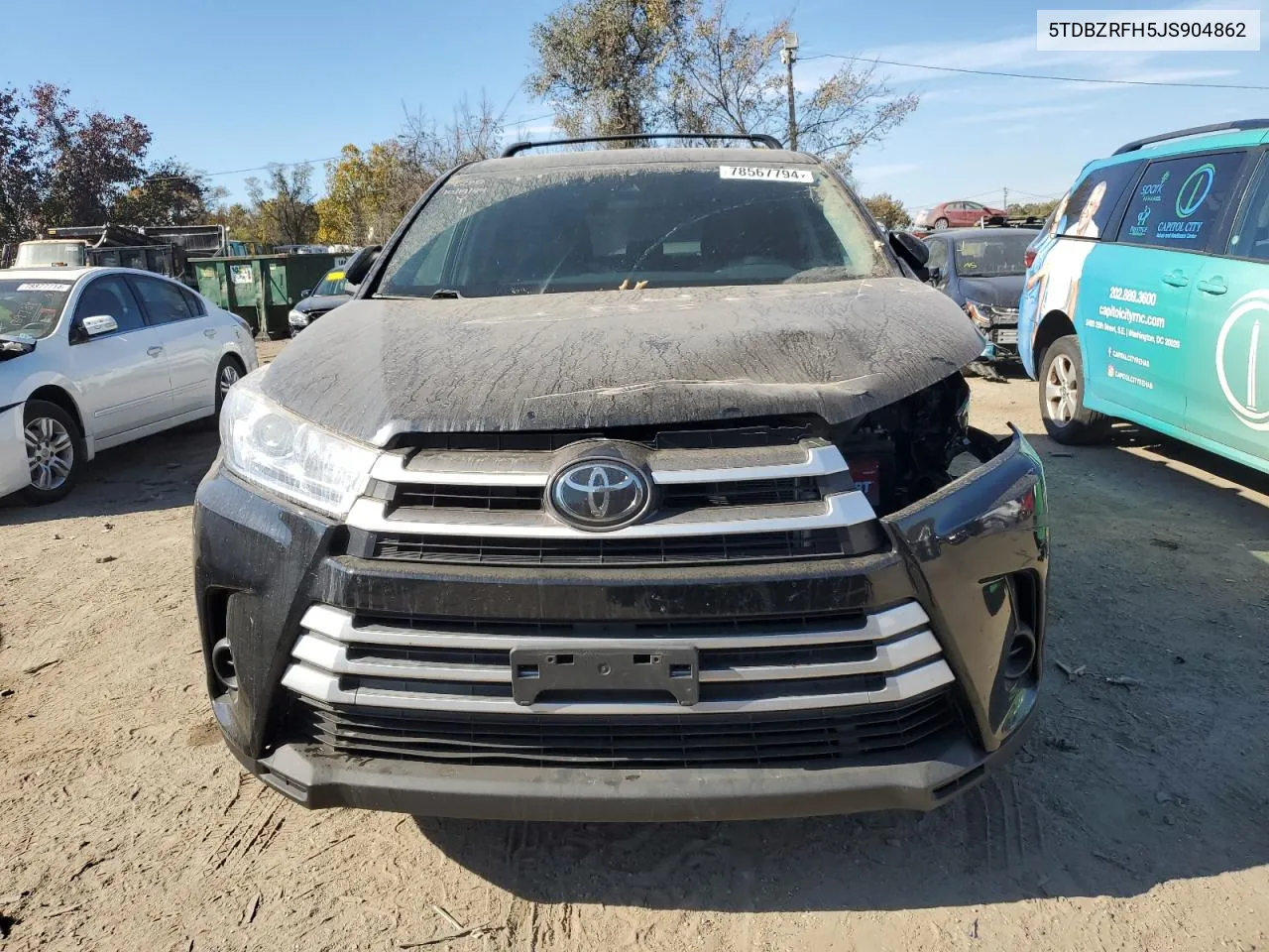 2018 Toyota Highlander Le VIN: 5TDBZRFH5JS904862 Lot: 78567794