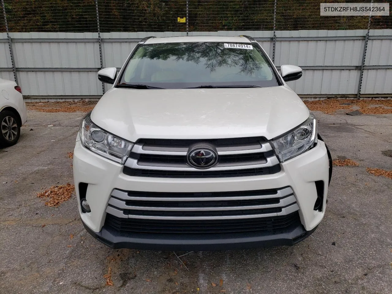 2018 Toyota Highlander Se VIN: 5TDKZRFH8JS542364 Lot: 78874914