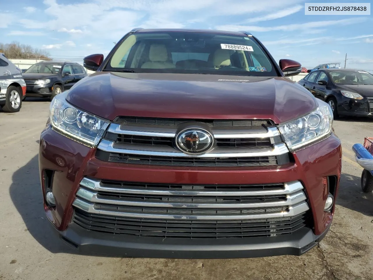 2018 Toyota Highlander Limited VIN: 5TDDZRFH2JS878438 Lot: 78889524