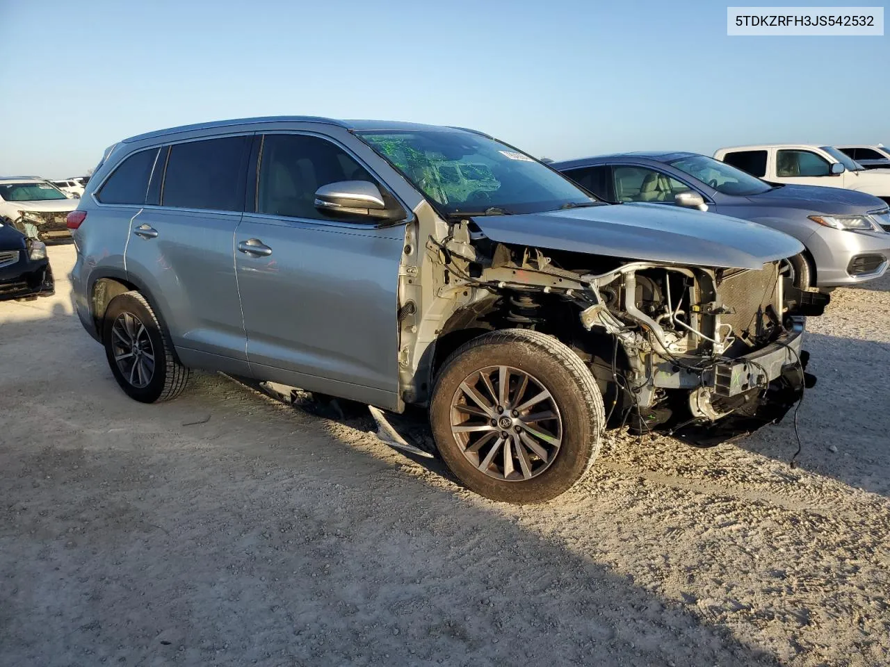 2018 Toyota Highlander Se VIN: 5TDKZRFH3JS542532 Lot: 79042984