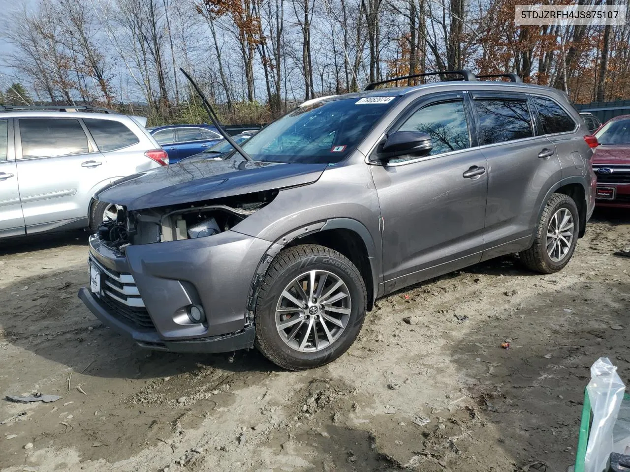 2018 Toyota Highlander Se VIN: 5TDJZRFH4JS875107 Lot: 79082074