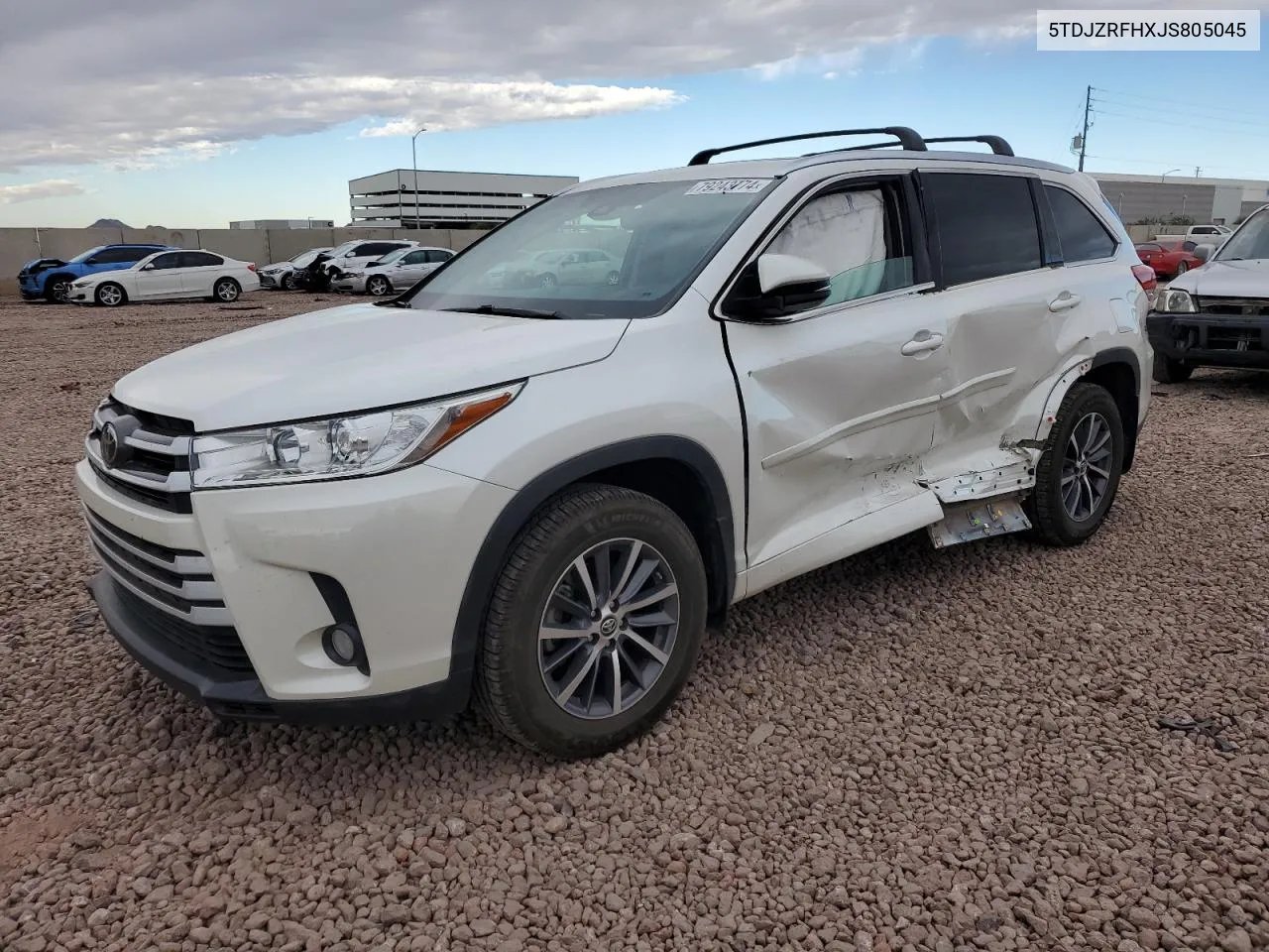 2018 Toyota Highlander Se VIN: 5TDJZRFHXJS805045 Lot: 79243774