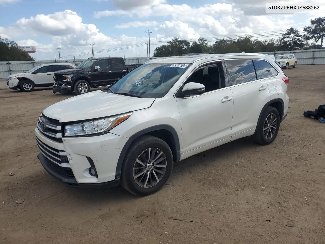 2018 Toyota Highlander Se VIN: 5TDKZRFHXJS538252 Lot: 79321194