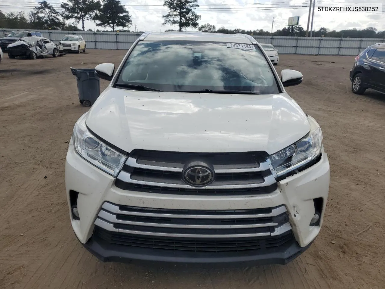 2018 Toyota Highlander Se VIN: 5TDKZRFHXJS538252 Lot: 79321194