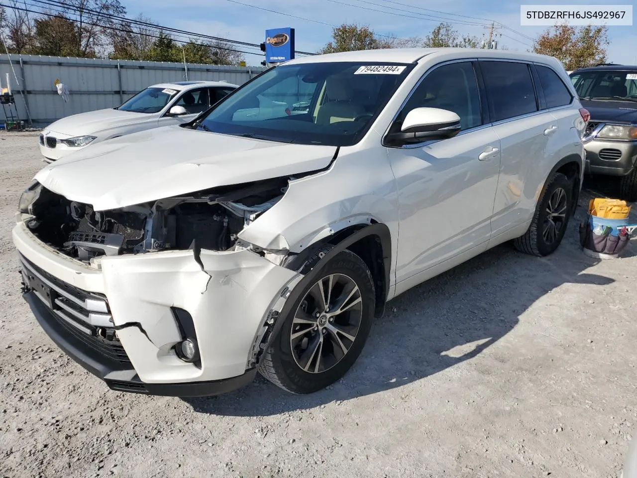 2018 Toyota Highlander Le VIN: 5TDBZRFH6JS492967 Lot: 79482494