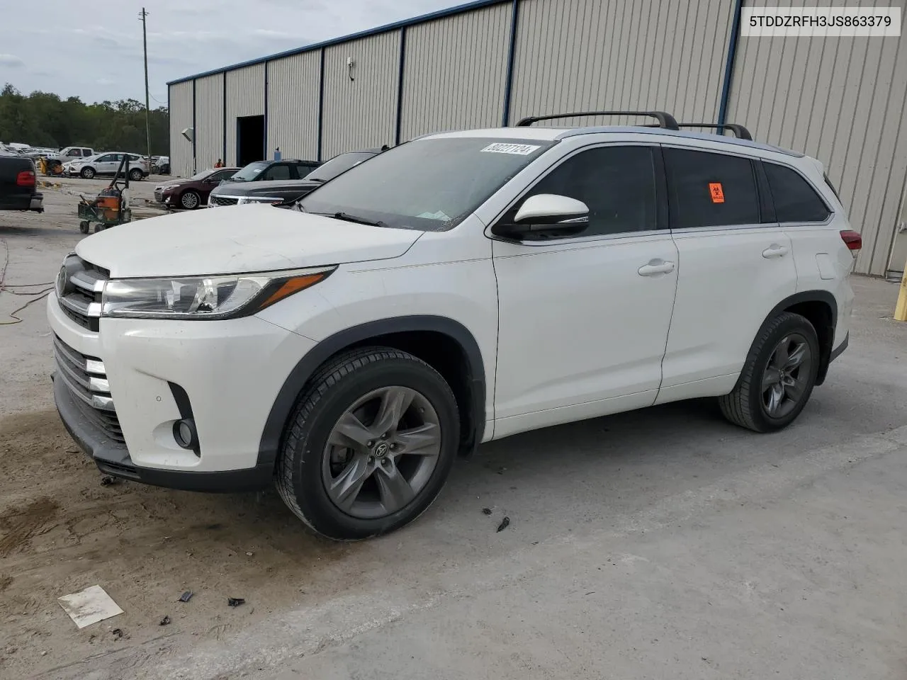 2018 Toyota Highlander Limited VIN: 5TDDZRFH3JS863379 Lot: 80227124