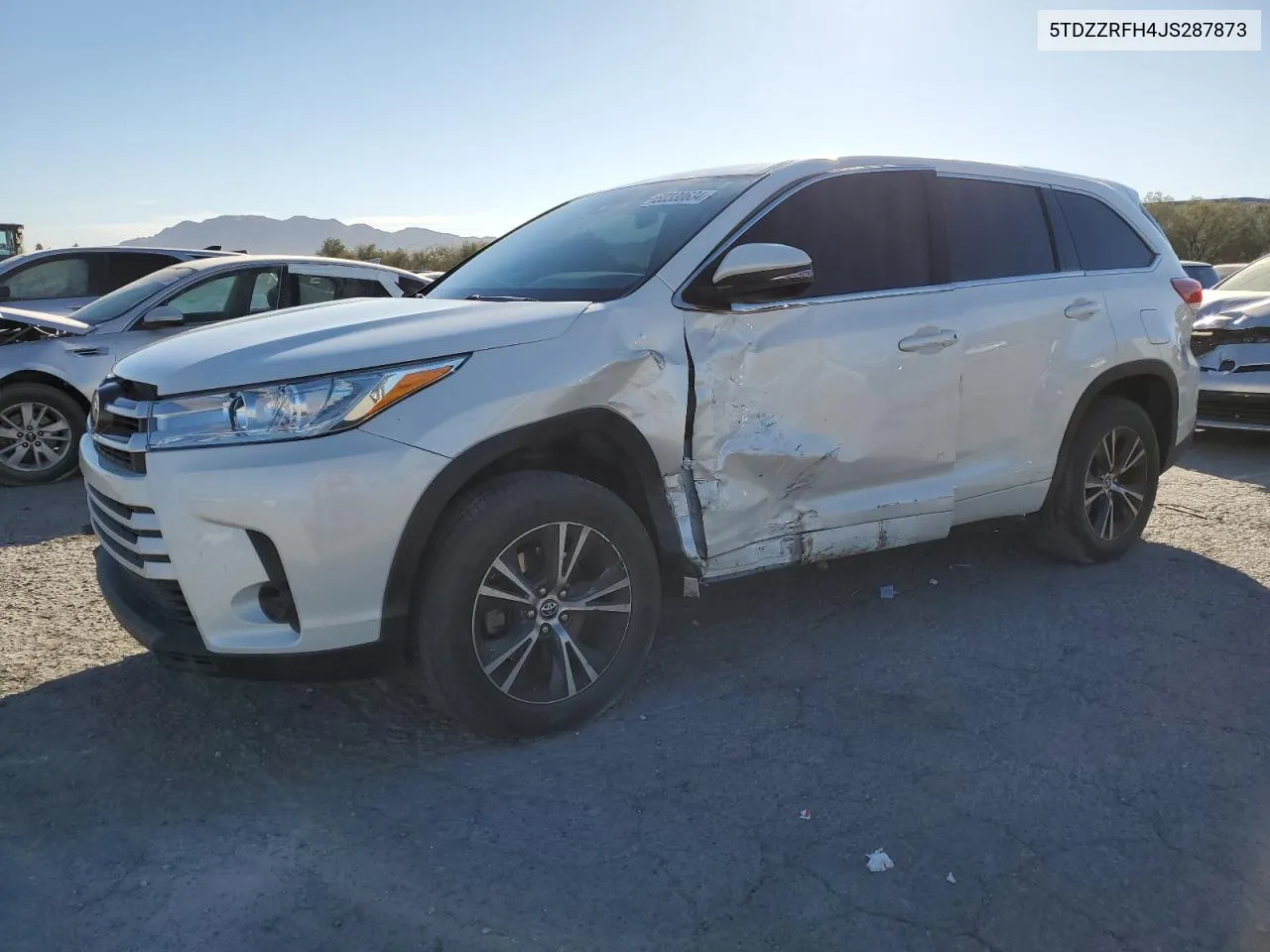 2018 Toyota Highlander Le VIN: 5TDZZRFH4JS287873 Lot: 80330634