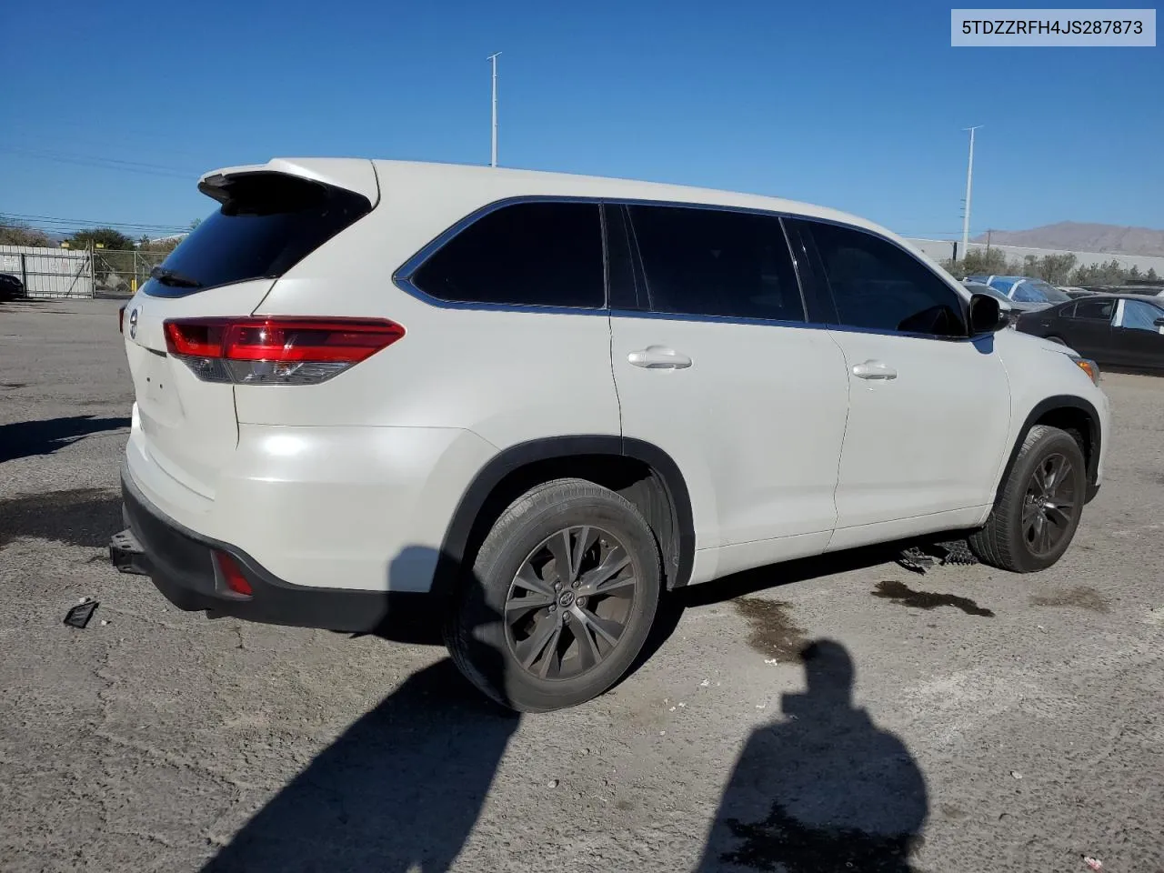 2018 Toyota Highlander Le VIN: 5TDZZRFH4JS287873 Lot: 80330634