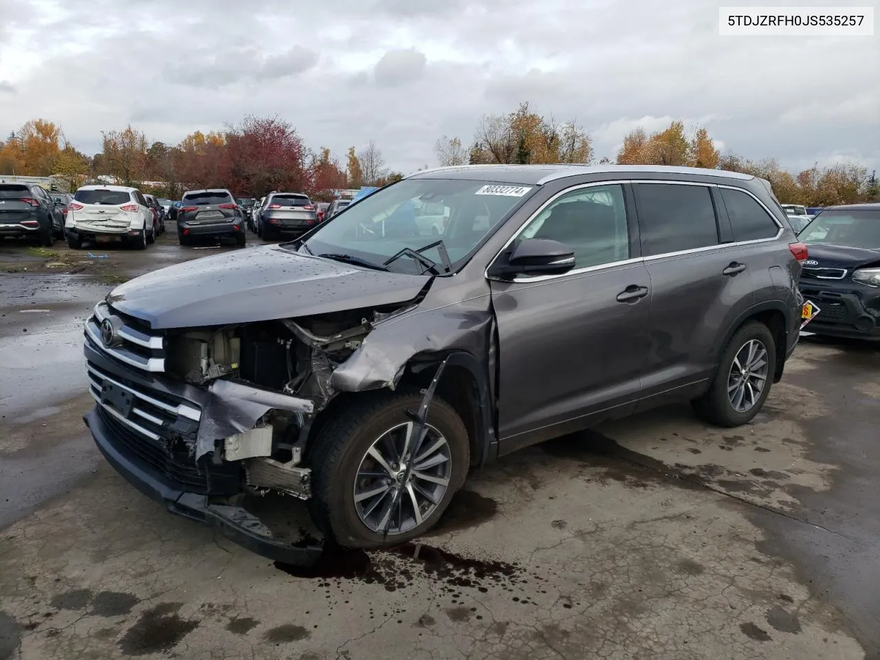 2018 Toyota Highlander Se VIN: 5TDJZRFH0JS535257 Lot: 80332774