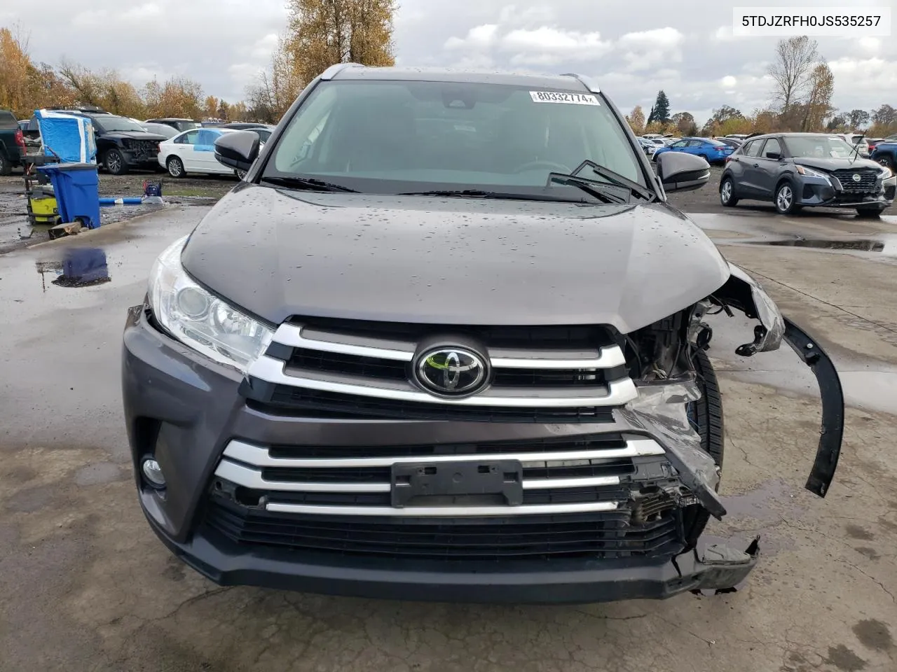 2018 Toyota Highlander Se VIN: 5TDJZRFH0JS535257 Lot: 80332774