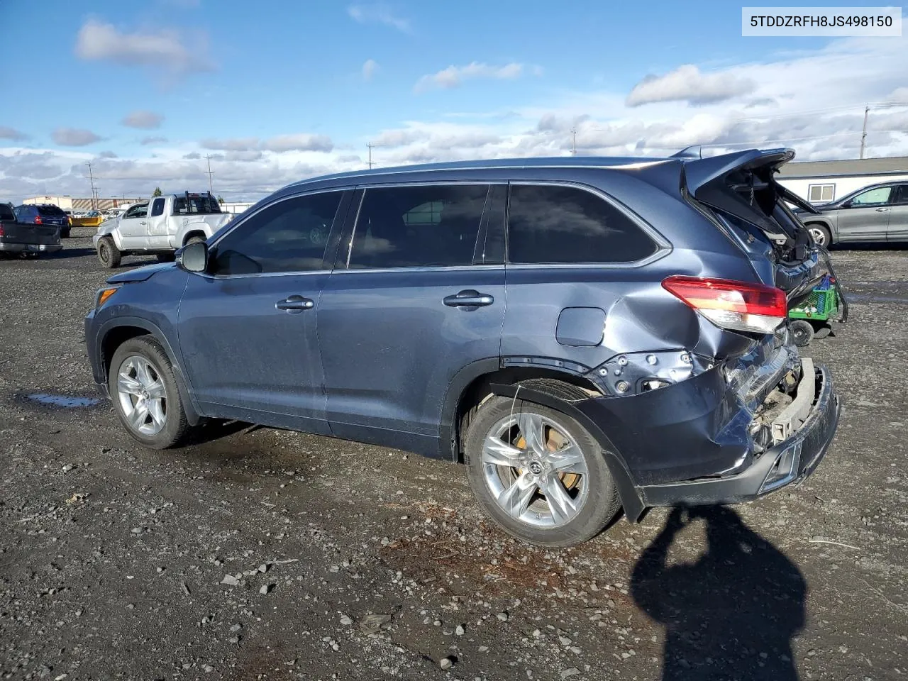 2018 Toyota Highlander Limited VIN: 5TDDZRFH8JS498150 Lot: 80349124