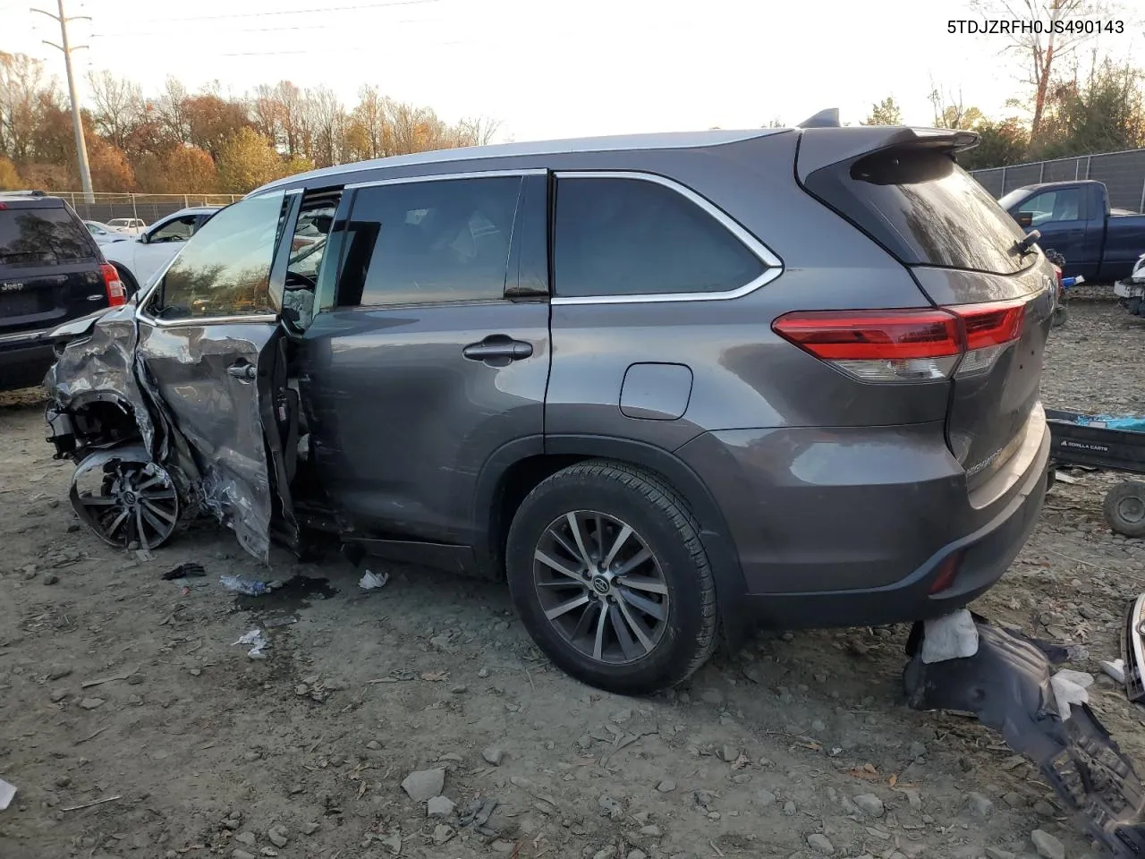 2018 Toyota Highlander Se VIN: 5TDJZRFH0JS490143 Lot: 80734054