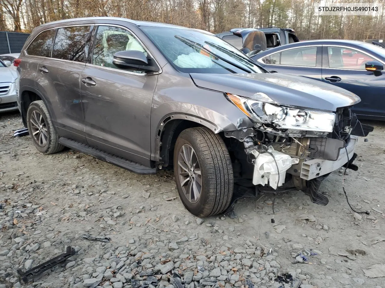 2018 Toyota Highlander Se VIN: 5TDJZRFH0JS490143 Lot: 80734054