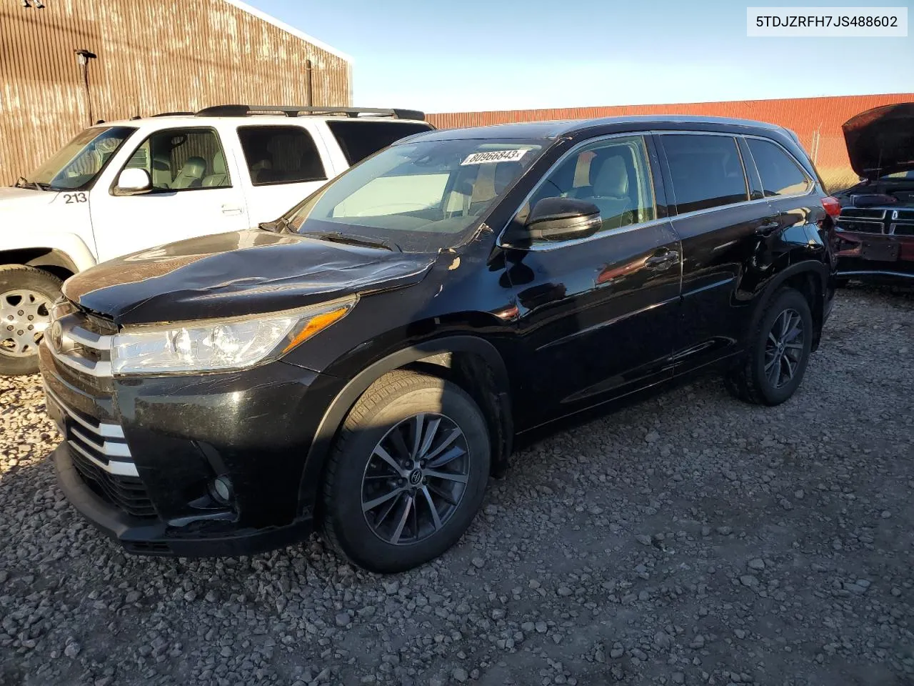 2018 Toyota Highlander Se VIN: 5TDJZRFH7JS488602 Lot: 80966843