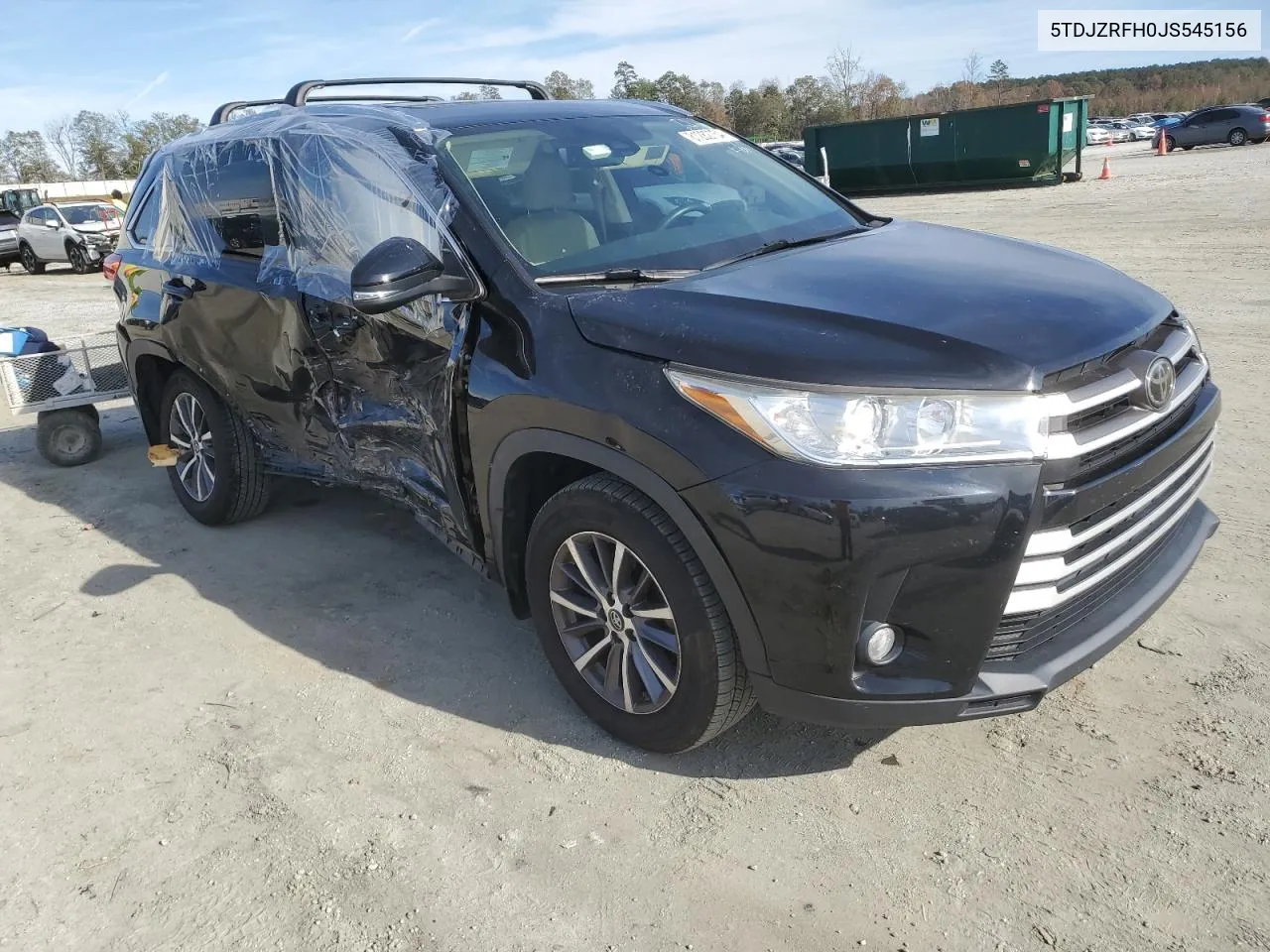 2018 Toyota Highlander Se VIN: 5TDJZRFH0JS545156 Lot: 81282754