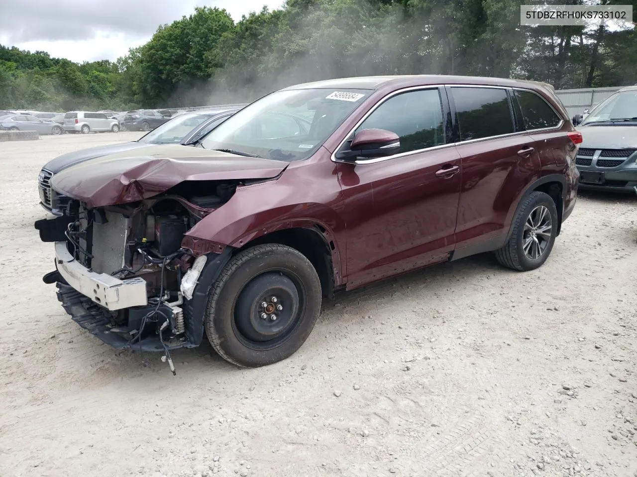 2019 Toyota Highlander Le VIN: 5TDBZRFH0KS733102 Lot: 54996584