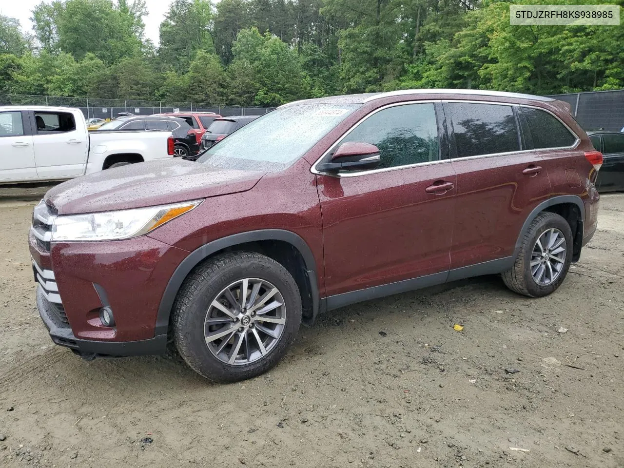 2019 Toyota Highlander Se VIN: 5TDJZRFH8KS938985 Lot: 55344874