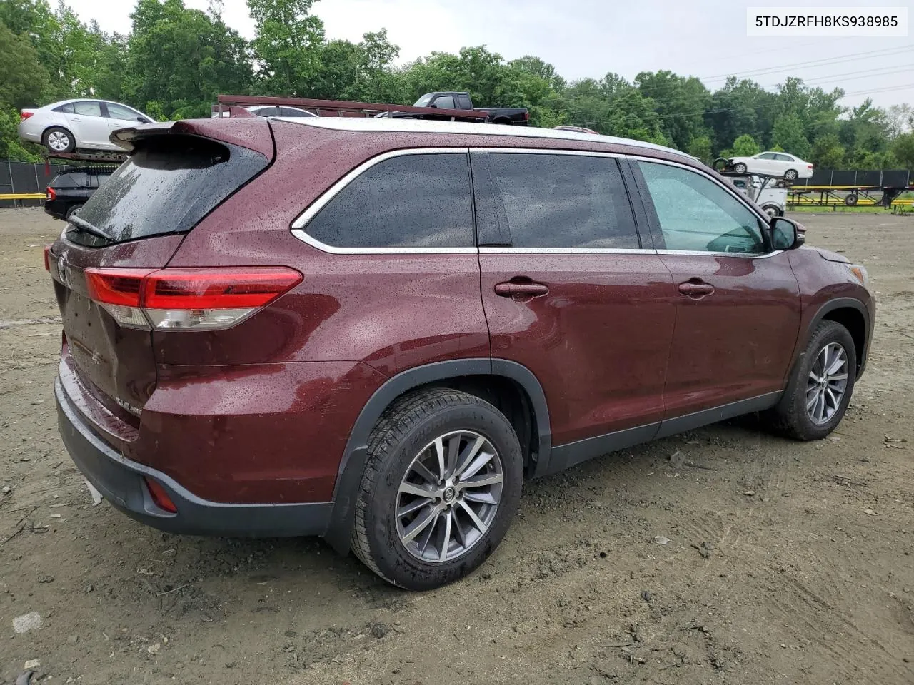 2019 Toyota Highlander Se VIN: 5TDJZRFH8KS938985 Lot: 55344874