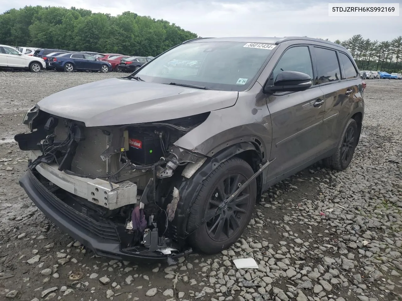 2019 Toyota Highlander Se VIN: 5TDJZRFH6KS992169 Lot: 56012434