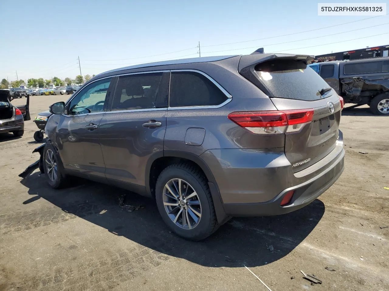 2019 Toyota Highlander Se VIN: 5TDJZRFHXKS581325 Lot: 62902564