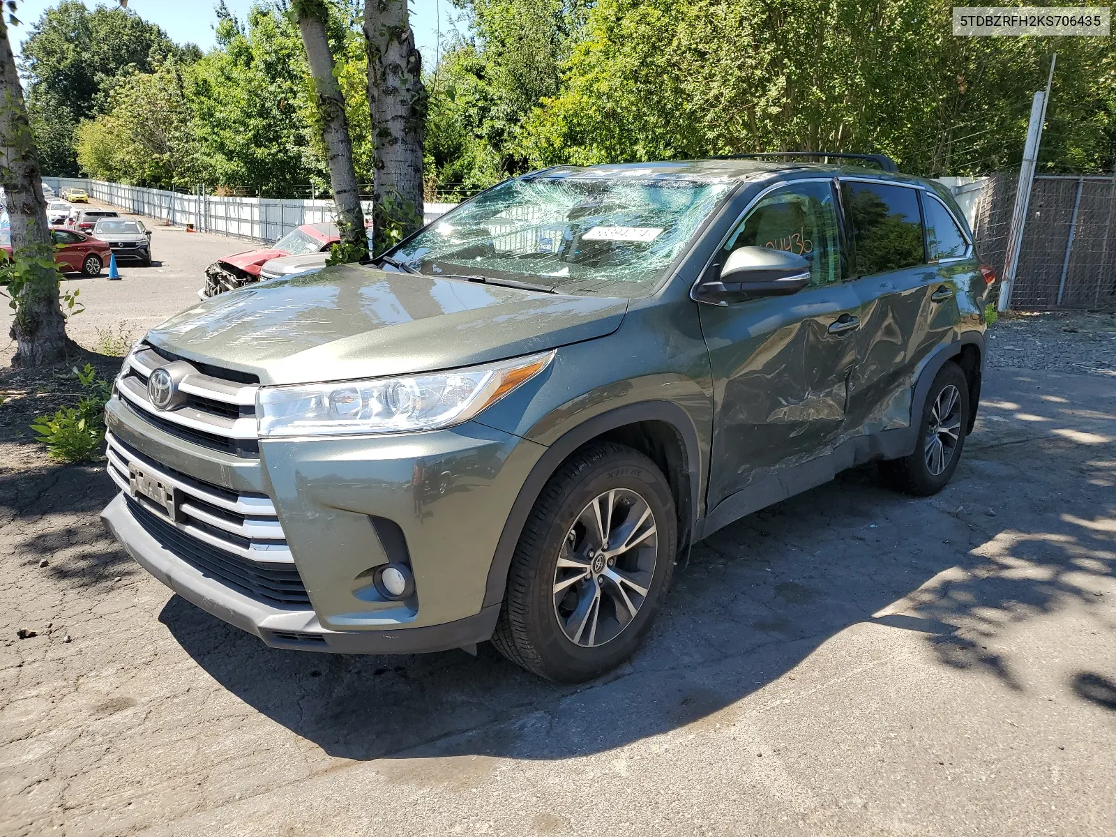 2019 Toyota Highlander Le VIN: 5TDBZRFH2KS706435 Lot: 63394274