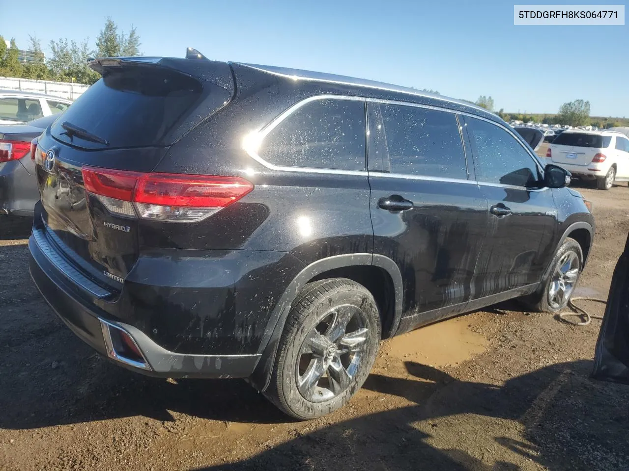 2019 Toyota Highlander Hybrid Limited VIN: 5TDDGRFH8KS064771 Lot: 65827164