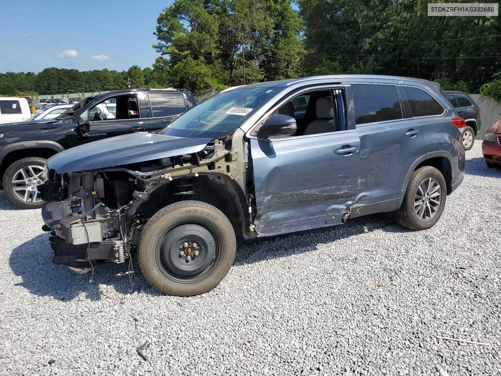 2019 Toyota Highlander Se VIN: 5TDKZRFH1KS332688 Lot: 66089964