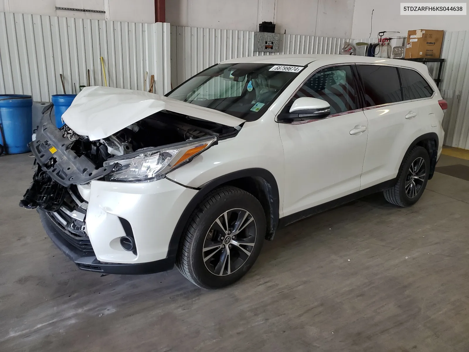 2019 Toyota Highlander Le VIN: 5TDZARFH6KS044638 Lot: 66799674