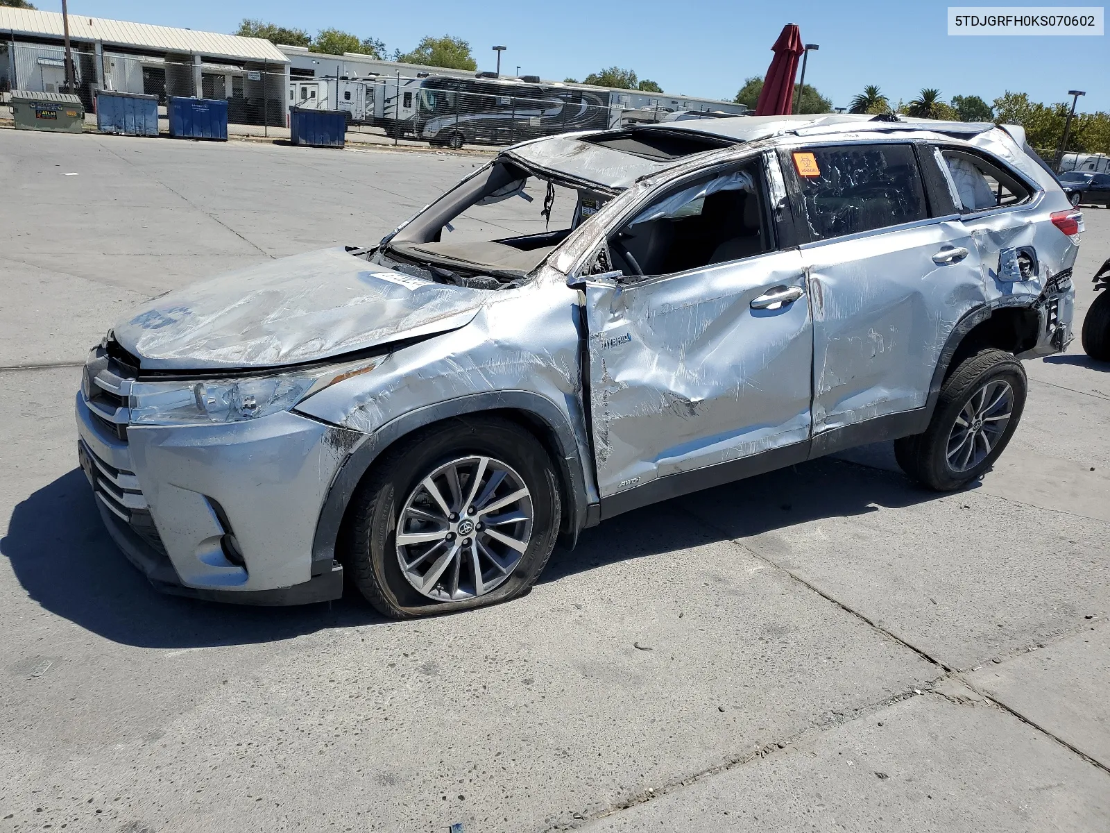 2019 Toyota Highlander Hybrid VIN: 5TDJGRFH0KS070602 Lot: 67789224