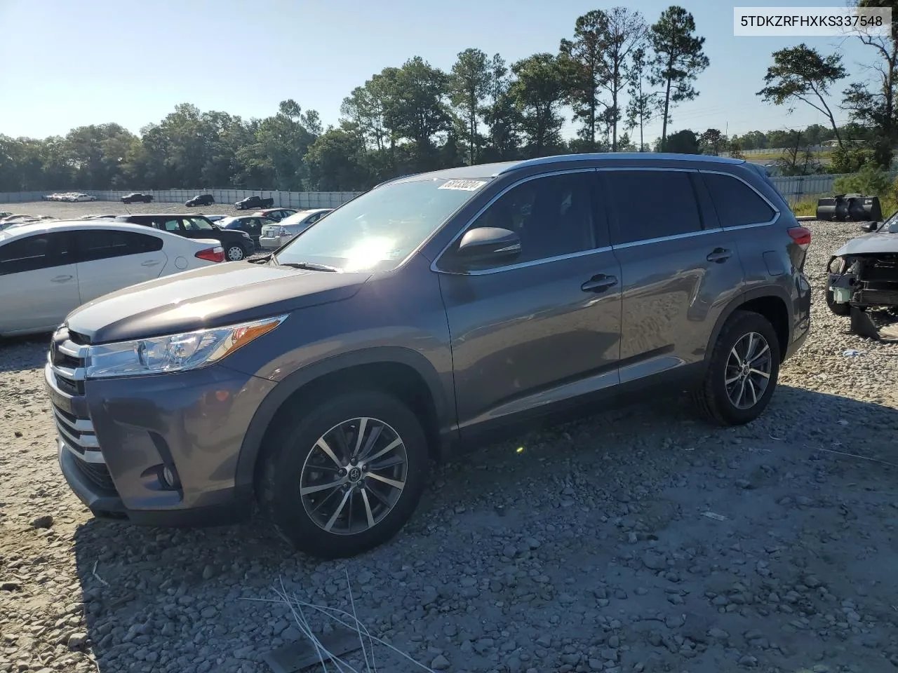 2019 Toyota Highlander Se VIN: 5TDKZRFHXKS337548 Lot: 68133024